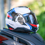 LS2 FF910 ADVANT II 2 TRIPLE GLOSSY WHITE BLUE RED