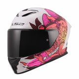 LS2 RAPID III POPPIES WHITE PINK GLOSS
