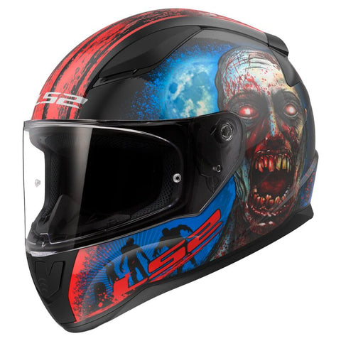 LS2 FF353 RAPID II 2 ZOMBIE GLOSSY BLACK RED