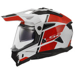 LS2 MX702 PIONEER II 2 HILL GLOSSY WHITE RED