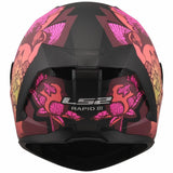 LS2 RAPID III POPPIES BLACK PINK MATTE