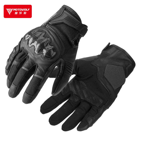 MOTOWOLF SUMMER GLOVES WITH CARBON