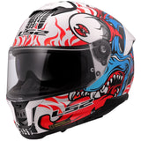 LS2 FF808 STREAM II 2 INFERNO GLOSSY WHITE BLUE