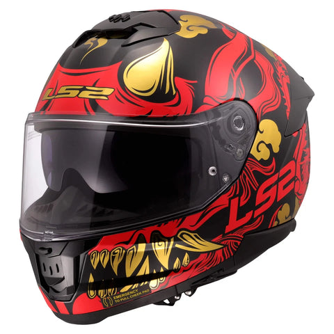LS2 FF808 STREAM II 2 DRAKO GLOSSY BLACK RED