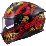 LS2 FF808 STREAM II 2 DRAKO GLOSSY BLACK RED