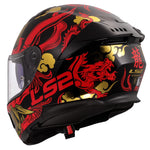 LS2 FF808 STREAM II 2 DRAKO GLOSSY BLACK RED