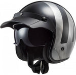 LS2 OF601 BOB LINES JEANS JET HELMET IN GLOSS BLACK GREY